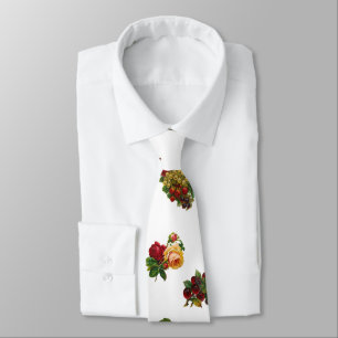 Corbata Frutas y flores de época