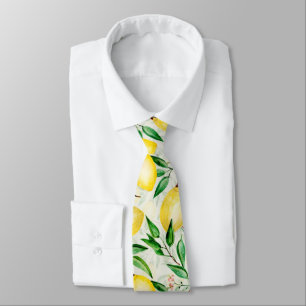 Corbata Fruto de limones acuarelas