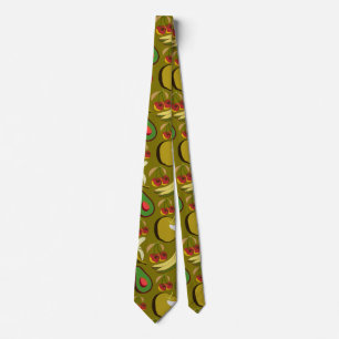 Corbata Frutos tropicales amarillo sin soldadura