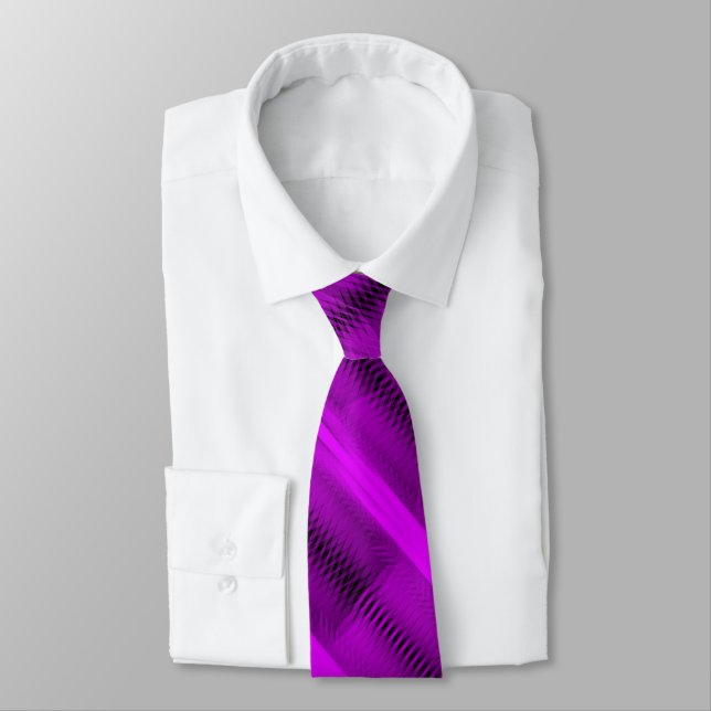 Corbata Fuchsia Futuristic Abstract Diagonal Pattern Art (Atado)