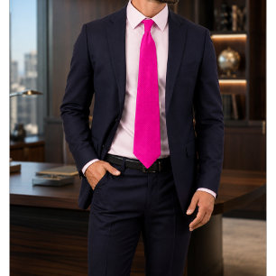 Corbata Fuchsielle Rosa Caliente Raya Diagonal