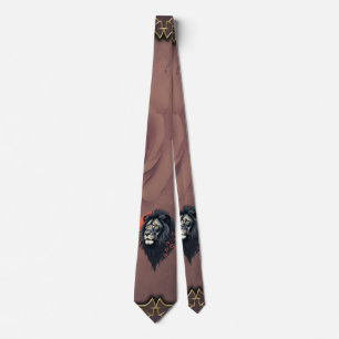 Corbata Fuerza y delicadeza unidas, un león negro