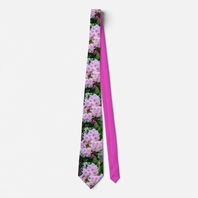 Corbata Fun Bold Loud Pink Floral Botanica Mens Tie (Anverso)