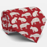 Corbata Fun Capybara Patrón rojo<br><div class="desc">Un divertido patrón de capibara acuarela sobre un fondo rojo festivo para los amantes de los animales y de la vida salvaje. Arte original de Nic Squirrell. Perfecto para Navidades y vacaciones de invierno,  o para cualquier otro momento!</div>