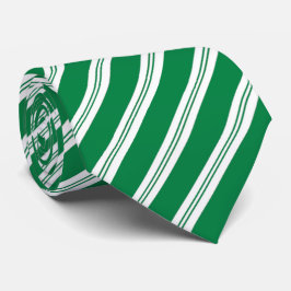 Corbata Fun festividad rayas de caramelo blanco verde