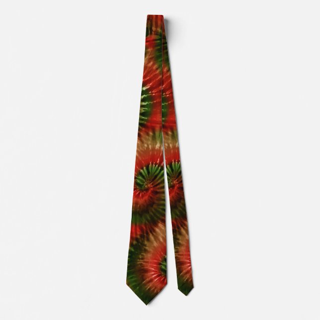 Corbata Fun Red Gold y Green Retro Tie Dye Necs (Anverso)