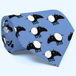 Corbata Fun Tapir<br><div class="desc">Un lindo diseño de Tapir malayo sobre fondo azul, que puede ser cambiado en la Herramienta de diseño para amantes de la vida salvaje animales y en peligro de extinción. Arte original de Nic Squirrell.</div>