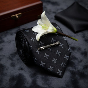 Corbata Funeral de la Fleur-de-lis Negra