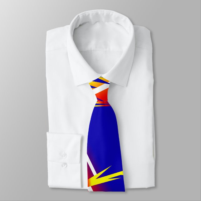 Corbata Funky Brillante de Arte Abstracto Thunder (Atado)