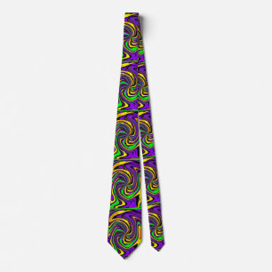 Corbata Funky Far Lejano Pintado Psicodélico Swirl Wet