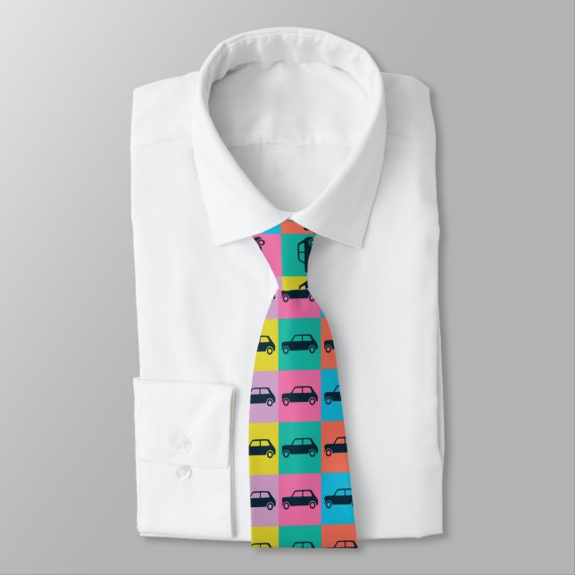 Corbata Funky Fun Checkerboard Mini Cooper (Atado)
