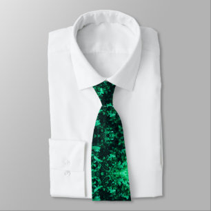 Corbata Funky Green Plant Leaves Pattern