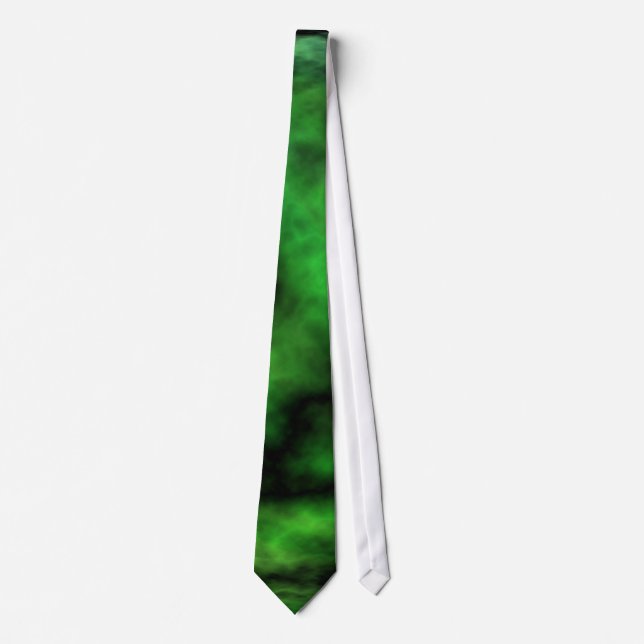 Corbata Funky Neon Green Emerald Halloween Resumen (Anverso)
