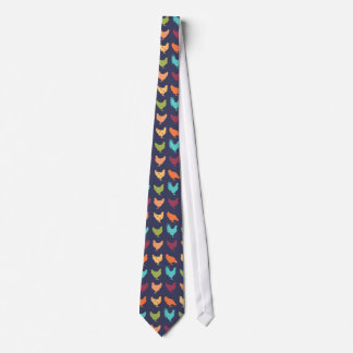 Corbata Funky Patrón de pollo multicolor