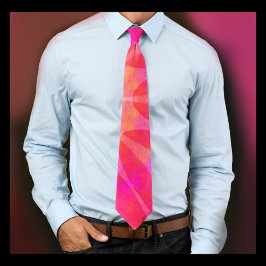 Corbata Funky Pattern Citrus Naranja amarillo y rosa calie