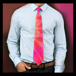 Corbata Funky Pattern Citrus Naranja amarillo y rosa calie