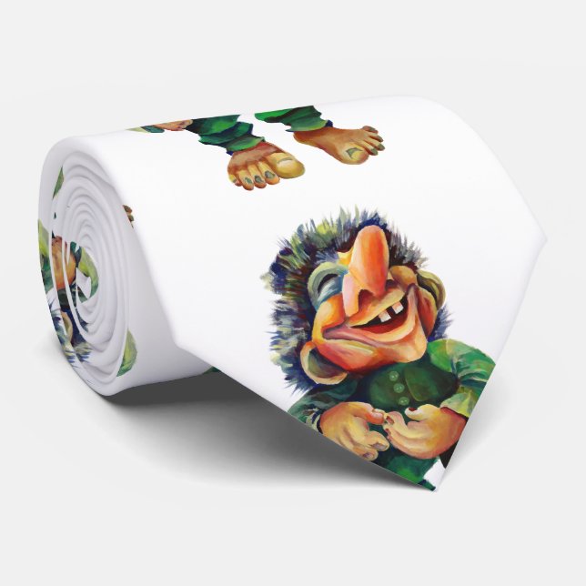 Corbata Funny Cartoon Character Troll Quirky Novedad (Enrollado)