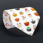 Corbata Funny Cat Meowy Navidades<br><div class="desc">Un montón de gatos lindos y divertidos en gorras de vacaciones de invierno y accesorios para hacerte sonreír. Arte original de Nic Squirrell.</div>