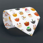 Corbata Funny Cat Meowy Navidades<br><div class="desc">Un montón de gatos lindos y divertidos en gorras de vacaciones de invierno y accesorios para hacerte sonreír. Arte original de Nic Squirrell.</div>