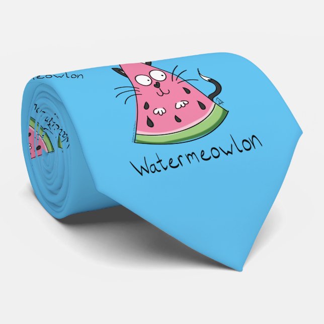 Corbata Funny Cat Watermelon Cute Kids (Enrollado)