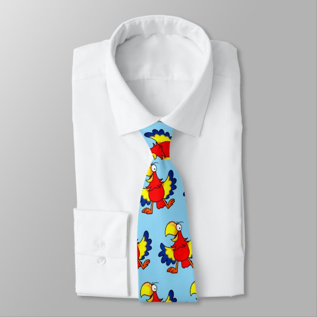 Corbata Funny Colorful Cartoon Parrot Bird (Atado)