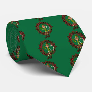 Corbata Funny Elf En La Fiesta De Los Navidades De Wreath