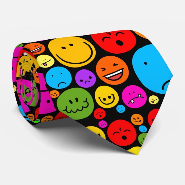 Corbata Funny Emoji Moods (Enrollado)