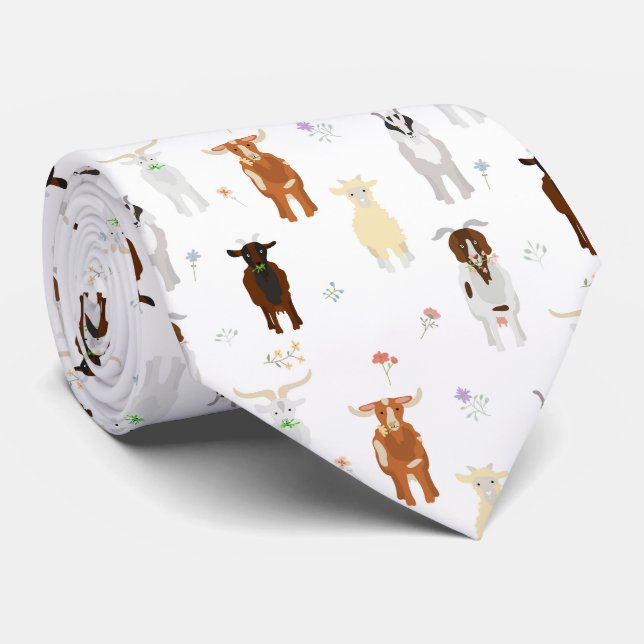 Corbata Funny Goats Farm Animals (Enrollado)