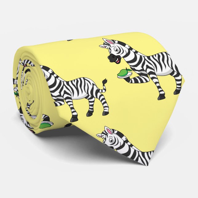 Corbata Funny ilustracion de personalizado de cebra (Enrollado)