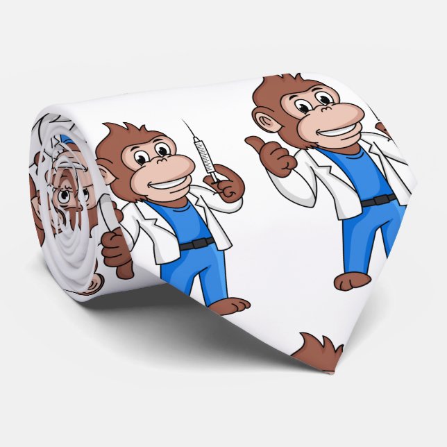 Corbata Funny orangutan ape personalizado médica (Enrollado)