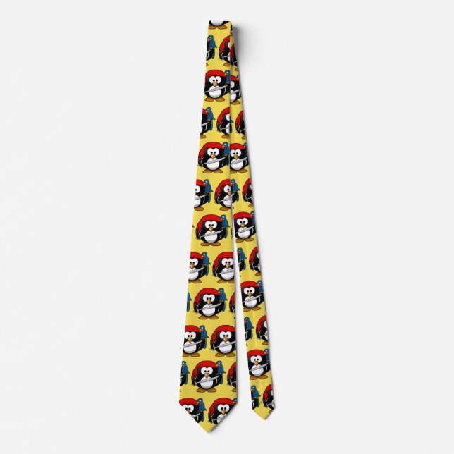 Corbata Funny Pirate Pinguin Fiesta (Anverso)