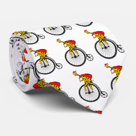 Corbata Funny santa claus montando en bicicleta