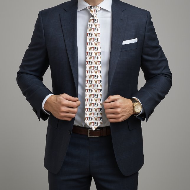 Corbata Funny WTF Wine Turkey Family Thanksgiving (Subido por el creador)