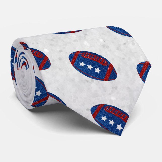 Corbata Fútbol Americano 4 de Julio Brillante (Enrollado)