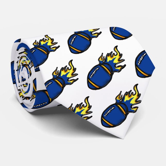 CORBATA FÚTBOL AZUL Y AMARILLO (Enrollado)