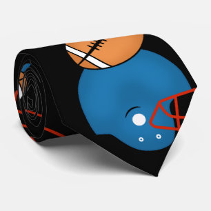 Corbata Fútbol y cascos tema fondo negro