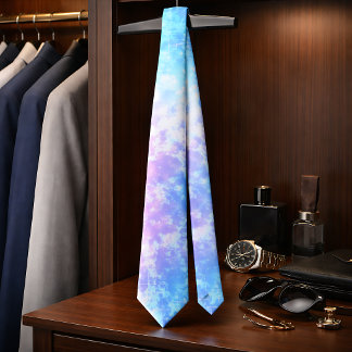 Corbata Futurista Vaporwave Pastel Galaxia Cuadrícula