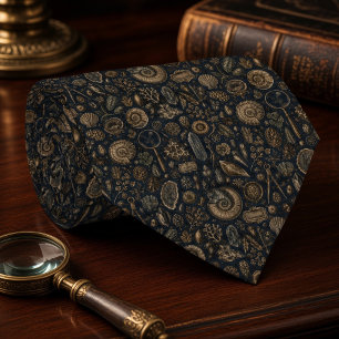 Corbata Gabinete Antiguo de Curiosidades Fósil y Náutico