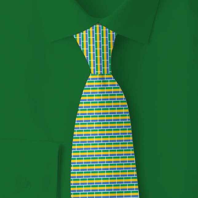 Corbata Gabon Flag Brick Pattern (Subido por el creador)
