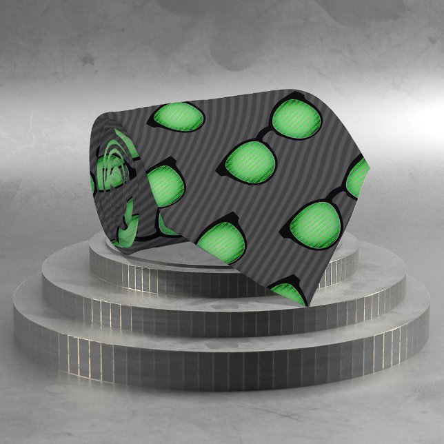 Corbata Gafas Geek - Tema programador / desarrollador raya (Subido por el creador)