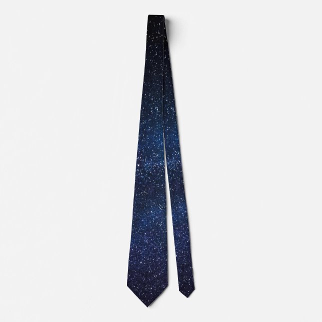 Corbata Galaxia Navy Blue Milkyway Nightsky Fotografía (Anverso)