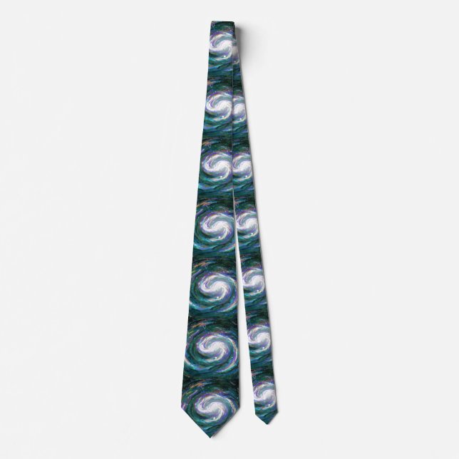 Corbata Galaxia pintada a mano (Anverso)
