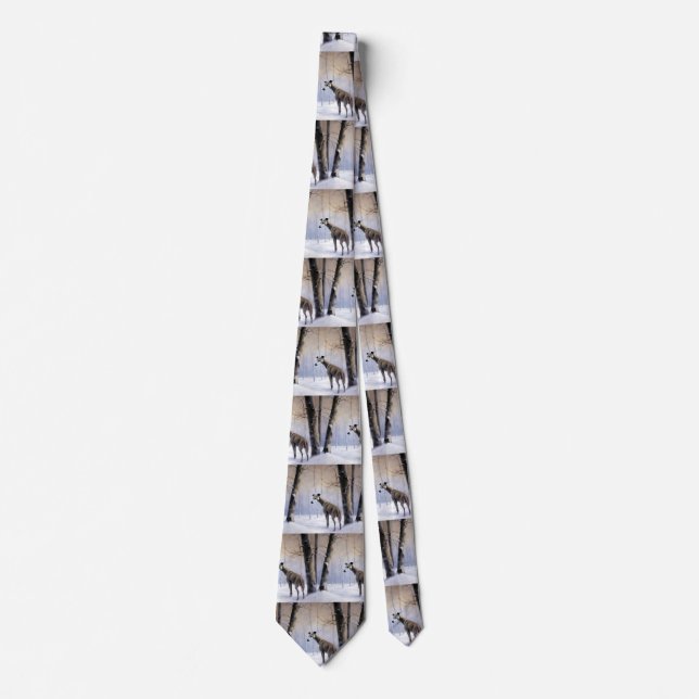 Corbata Galgo Italiano Deja que nieve Navidad (Anverso)