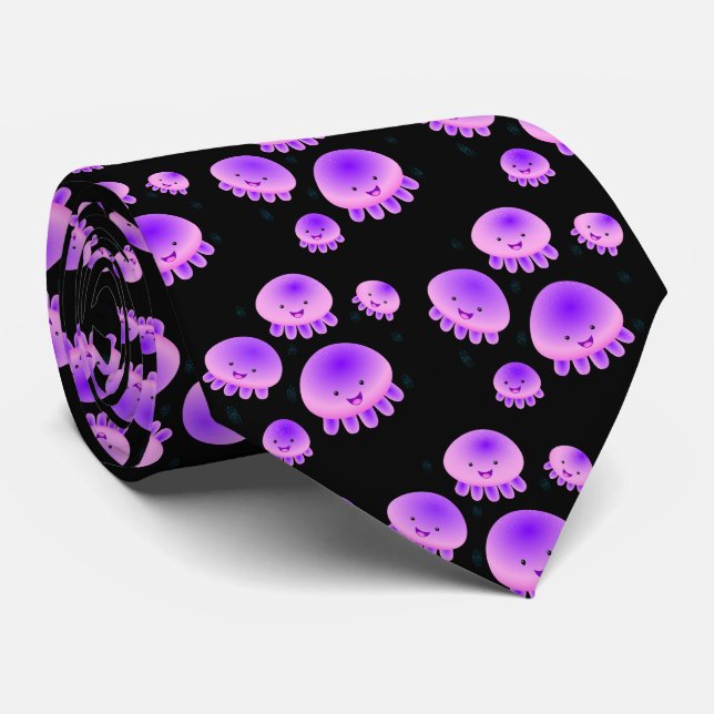Corbata Gallito rosa morado kawaii personalizado (Enrollado)