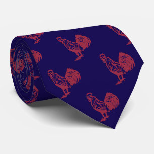 Corbata Gallo Rojo Estilo Letterpress