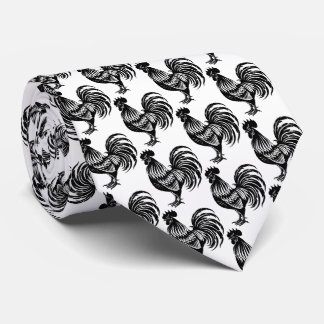 Corbata Gallo Silueta Retro Granja
