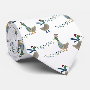Corbata Ganso de Navidad sobre blanco