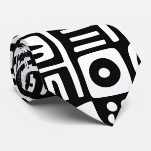 Corbata garabatos en blanco y negro de 7