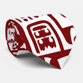 Corbata garabatos rojos y blancos profundos de 7