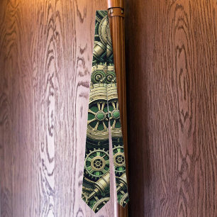 Corbata Gases de relojería verde industrial Steampunk